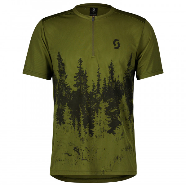 Scott - Trail Flow Zip S/S - Velotrikot Gr M oliv von Scott