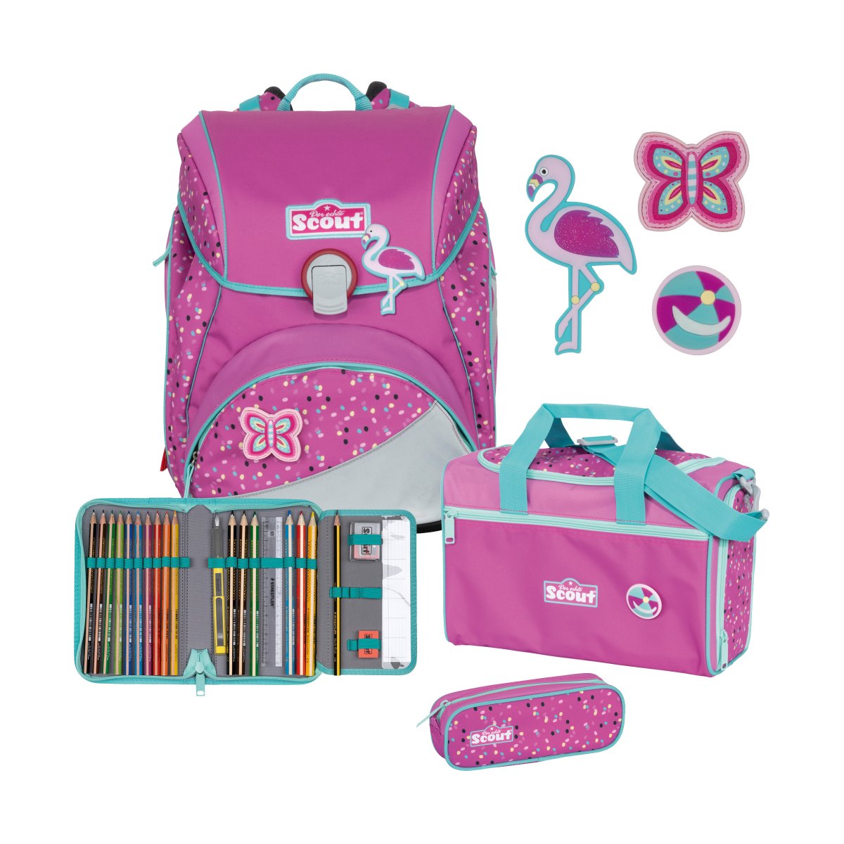 Alpha Schulrucksack Set Flamingo von Scout