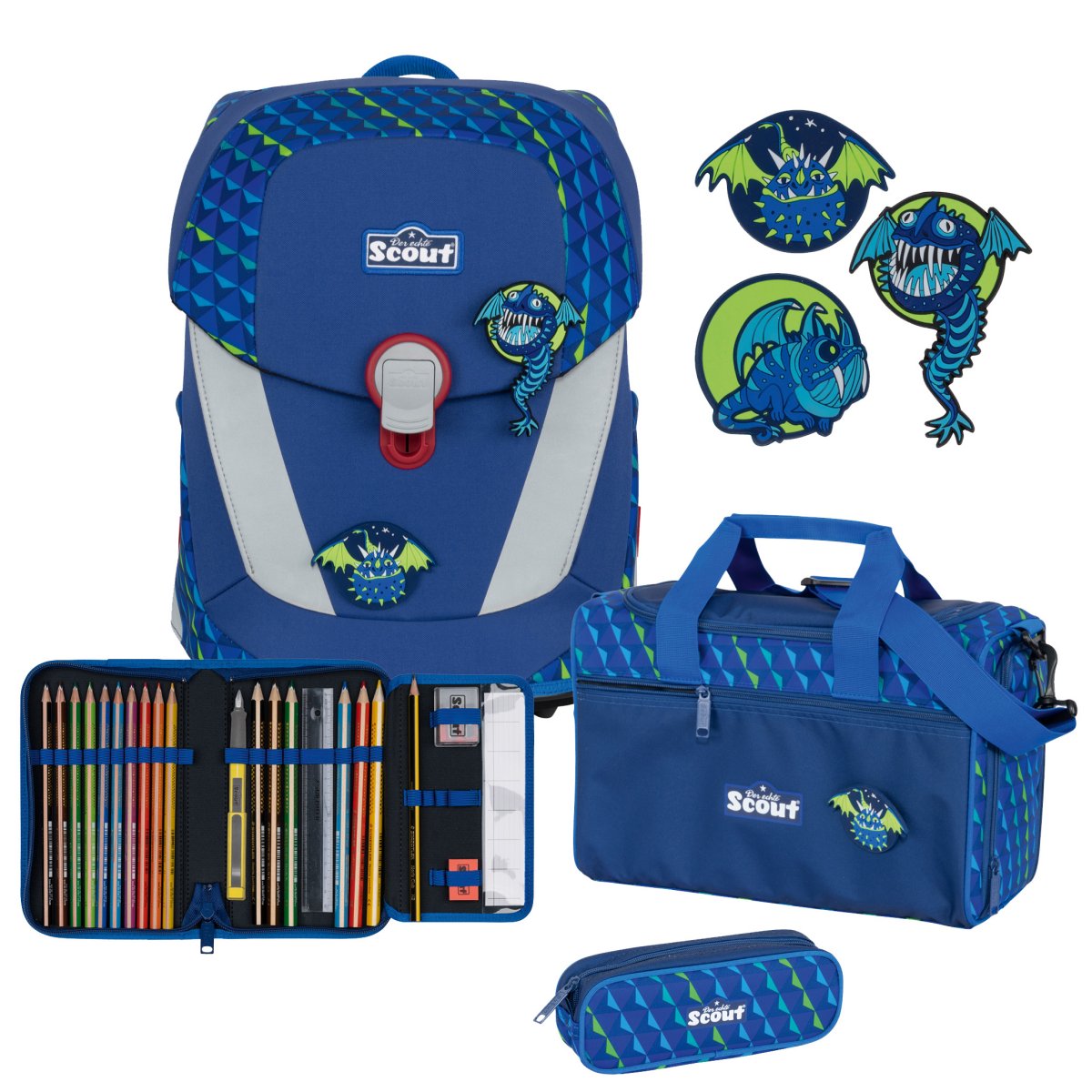 Sunny Set II Schulrucksack Set Flying Monsters von Scout