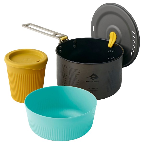 Sea to Summit - Frontier UL One Pot Cook Set (3 Pieces) - Kochset Gr Pot: 1,3 l, Bowl & Mug: S;Pot: 2 l, Bowl & Mug: M bunt;grau von Sea to Summit