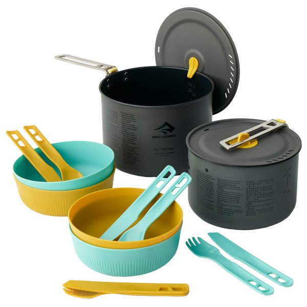 Sea to Summit - Frontier UL Two Pot Cook Set (14 Pieces) - Kochset Gr 4 Person grau von Sea to Summit