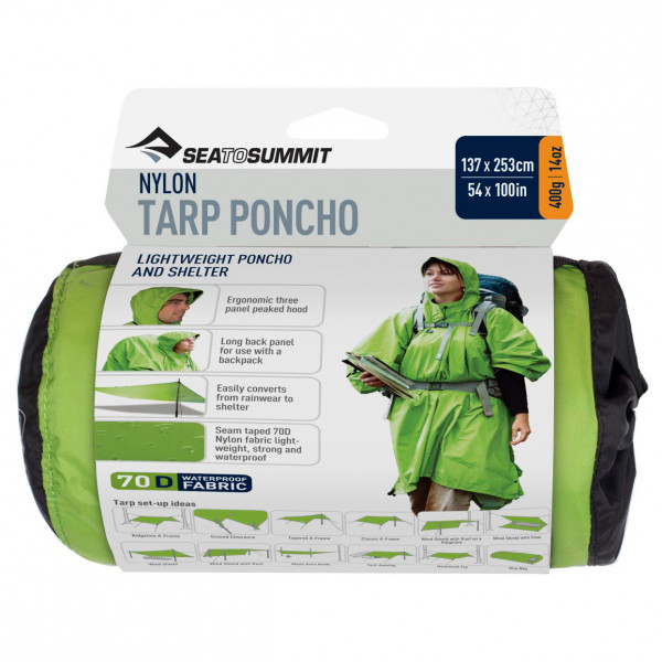 Sea to Summit - Nylon Tarp Poncho - Biwaksack Gr One Size grau von Sea to Summit