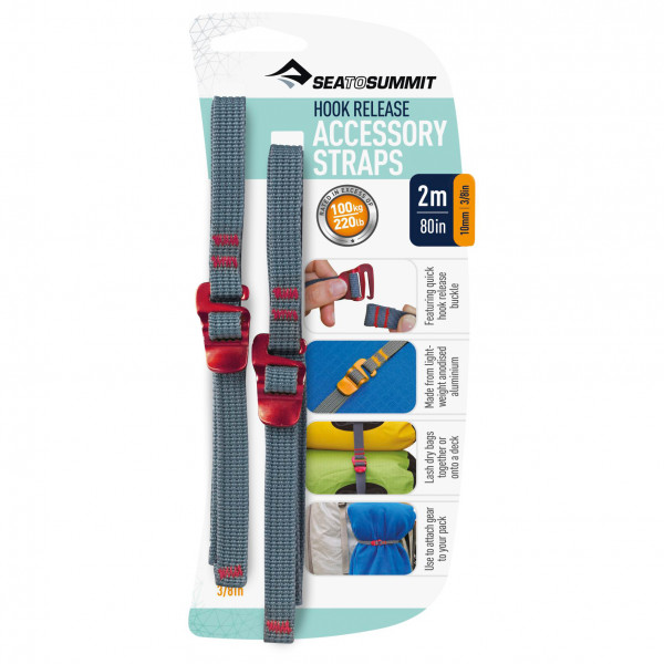 Sea to Summit - Tie Down Accessory Strap with Hook Gr 20 mm - 2 m rot von Sea to Summit