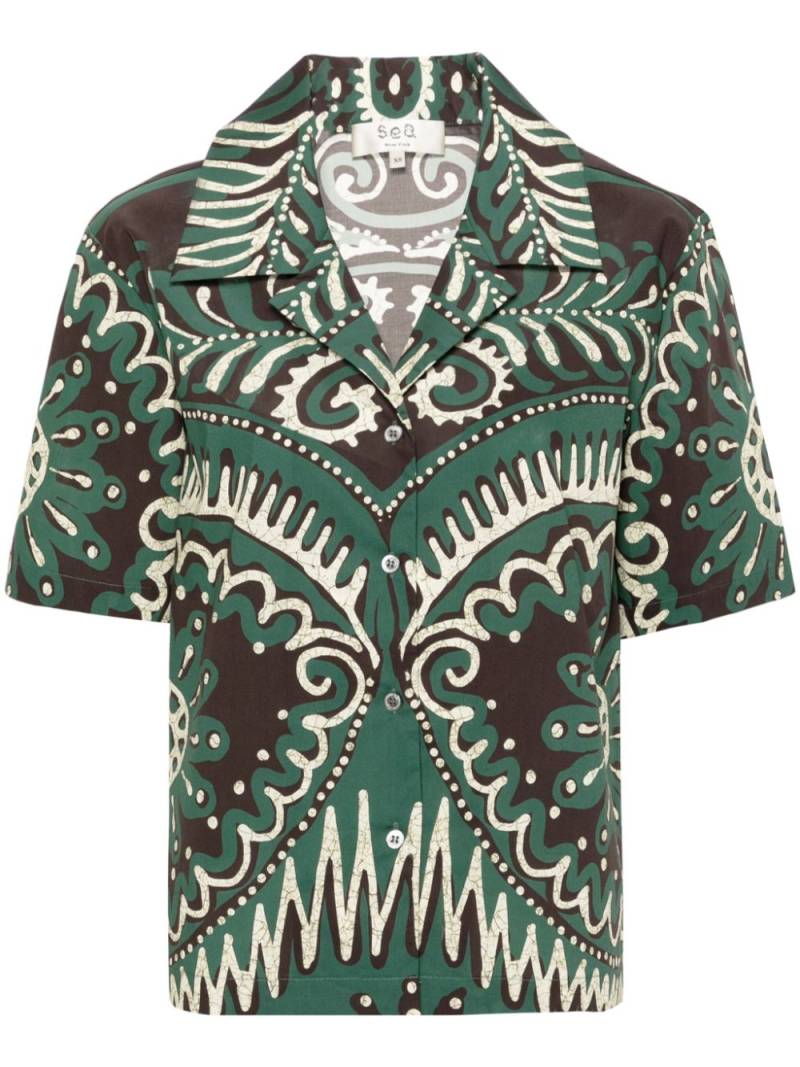 Sea Charlough-print cotton shirt - Green von Sea