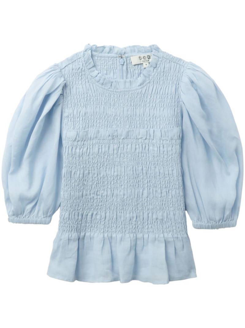 Sea Cole smocked ramie top - Blue von Sea