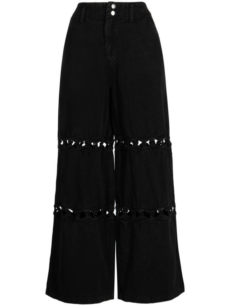 Sea Luz cut-out wide-leg jeans - Black von Sea