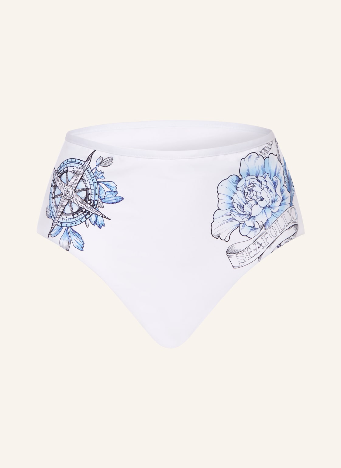 Seafolly High-Waist-Bikini-Hose Ahoy weiss von Seafolly