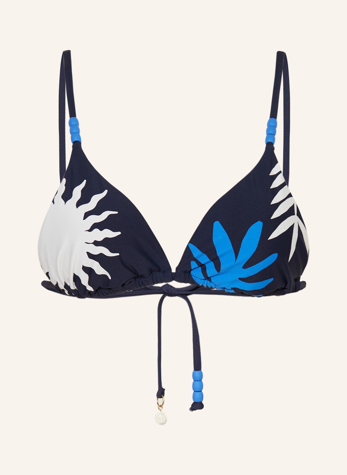 Seafolly Triangel-Bikini-Top La Palma Mit Schmuckperlen blau von Seafolly