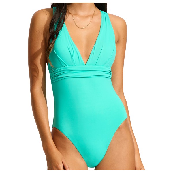 Seafolly - Women's Collective Cross Back One Piece - Badeanzug Gr 10 türkis von Seafolly