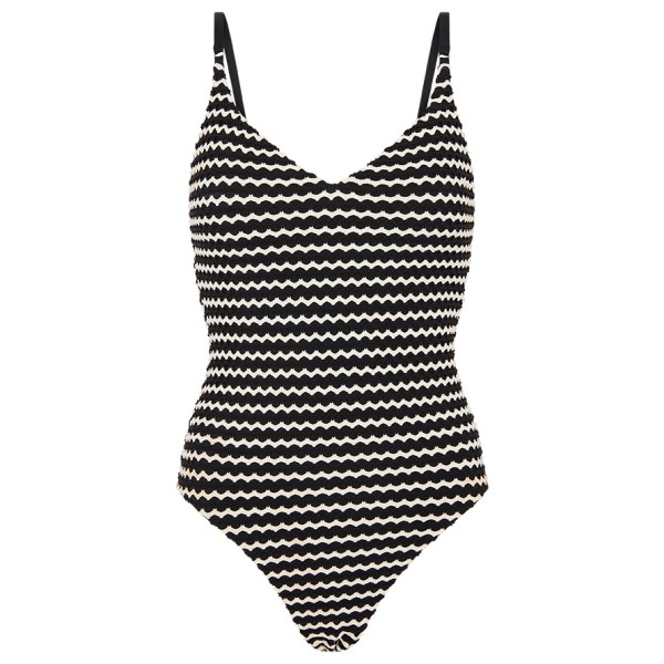 Seafolly - Women's Mesh Effect V Neck One Piece - Badeanzug Gr 10 grau/schwarz von Seafolly