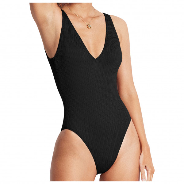 Seafolly - Women's Sea Dive Deep V Neck One Piece - Badeanzug Gr 12 schwarz von Seafolly