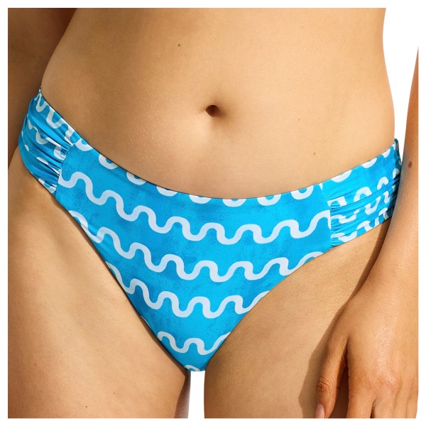 Seafolly - Women's Soundwave Ruched Side Retro Pant - Bikini-Bottom Gr 32 blau von Seafolly