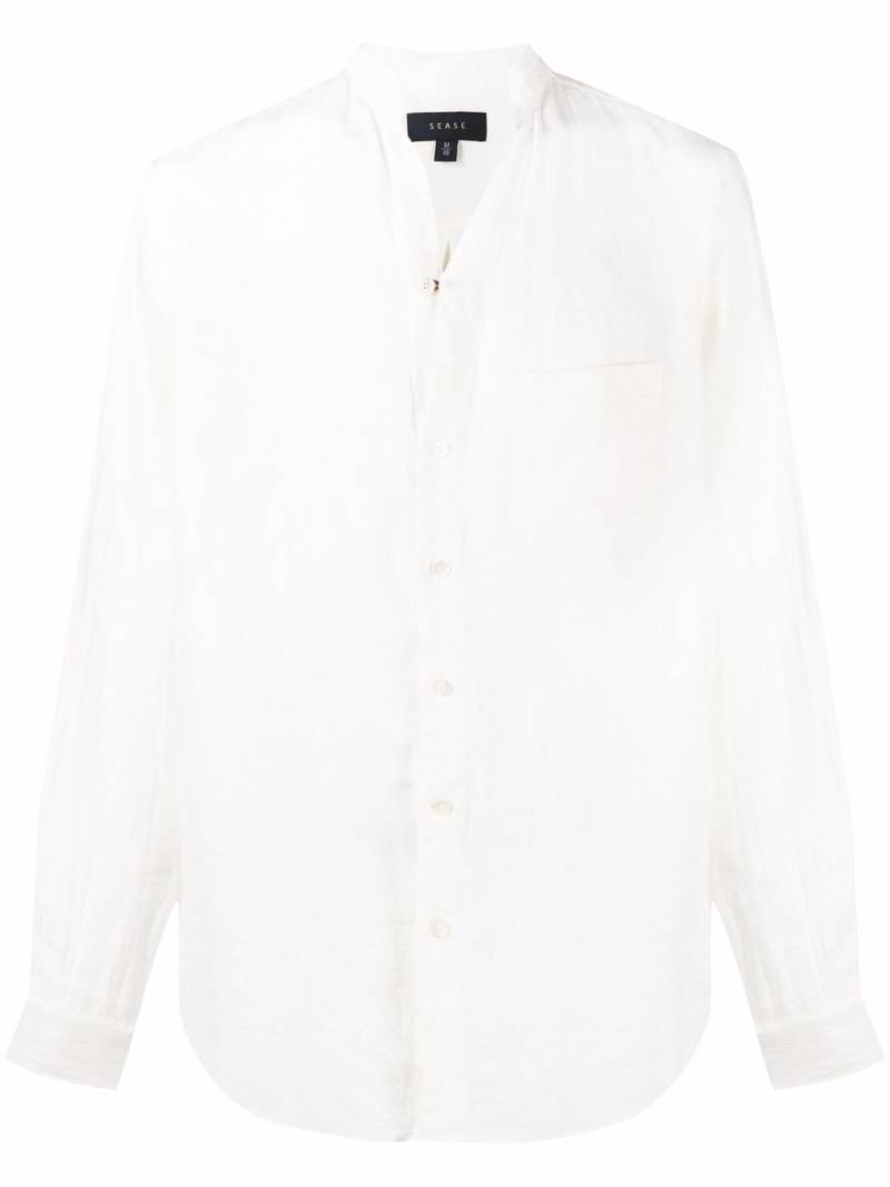 Sease band-collar linen shirt - White von Sease