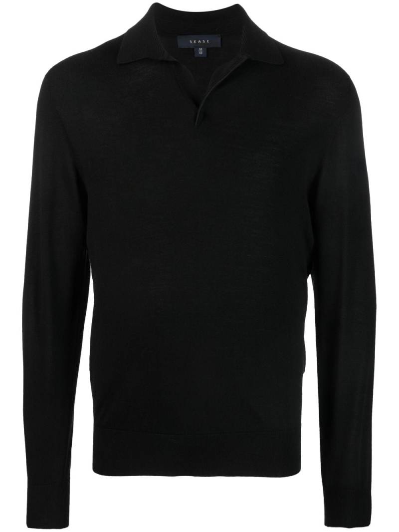 Sease fine-knit polo shirt - Black von Sease