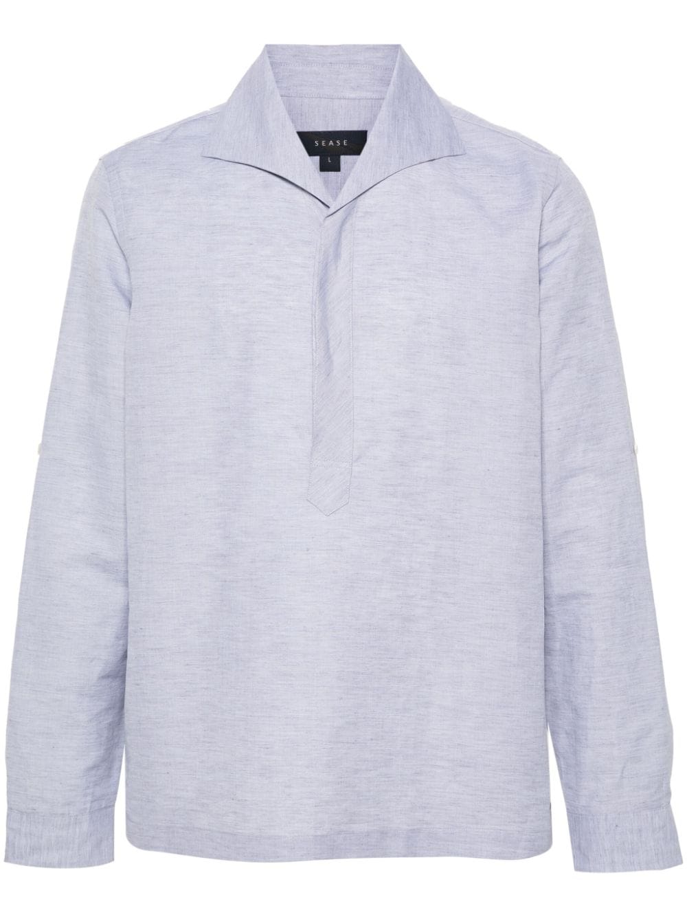 Sease half-button mélange shirt - Grey von Sease