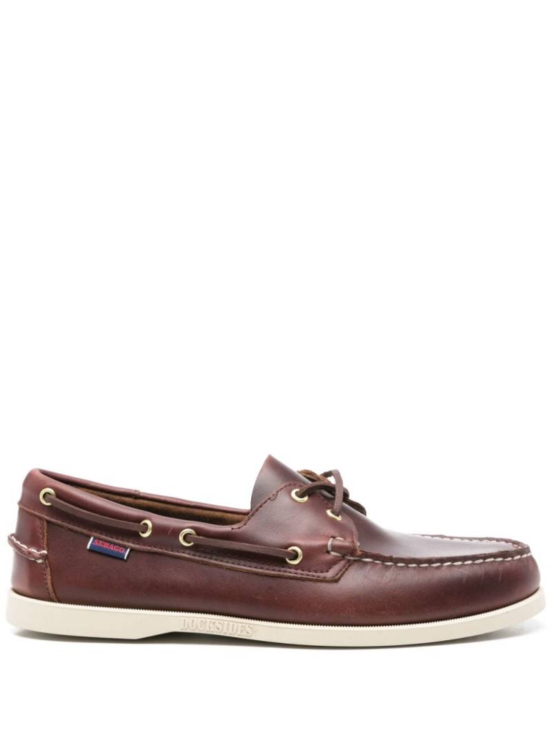 Sebago Docksides Portland leather boat shoes - Brown von Sebago