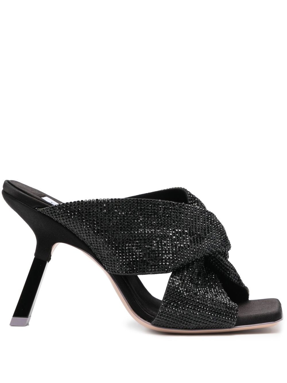 Sebastian Milano crystal-embellished open-toe 110mm mules - Black von Sebastian Milano