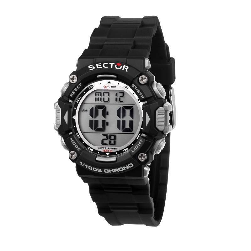 Uhr Ex-32 40mm Digital Black Pu Strap Herren  40mm von Sector