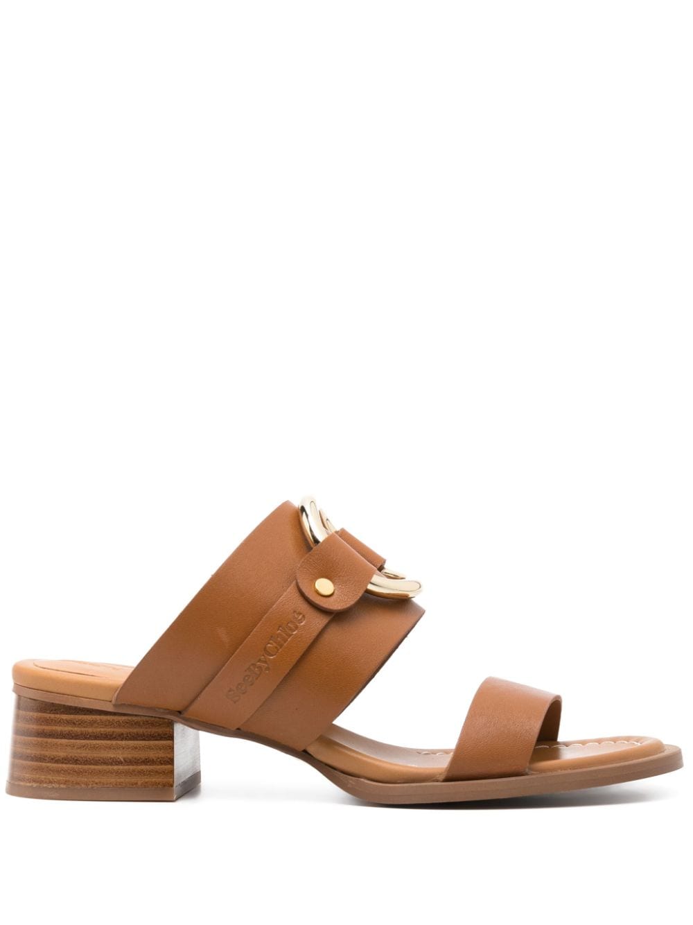 See by Chloé 45mm ring-detail leather mules - Brown von See by Chloé