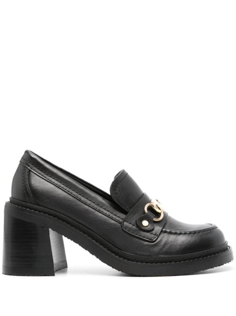 See by Chloé 80mm logo-plaque loafers - Black von See by Chloé