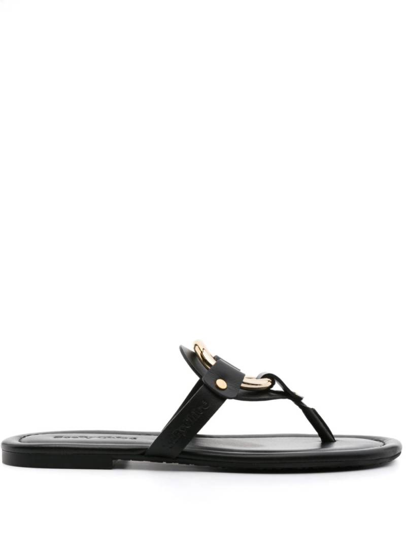 See by Chloé Hana leather T-bar sandals - Black von See by Chloé