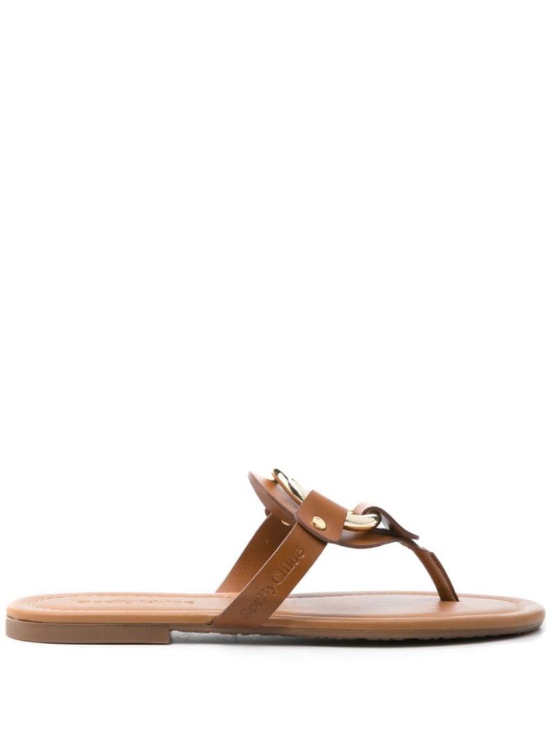 See by Chloé Hana leather flat sandals - Brown von See by Chloé