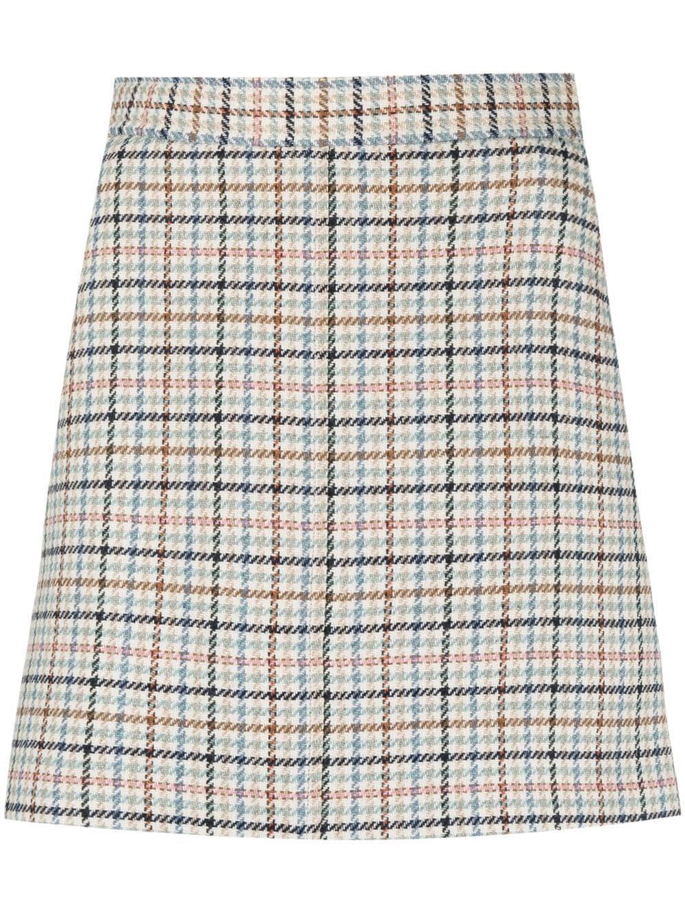 See by Chloé check-print A-line mini skirt - Neutrals von See by Chloé