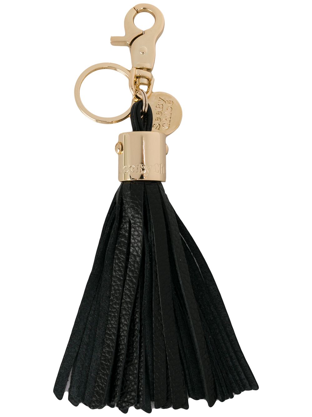 See by Chloé hanging tassel keyring - Black von See by Chloé