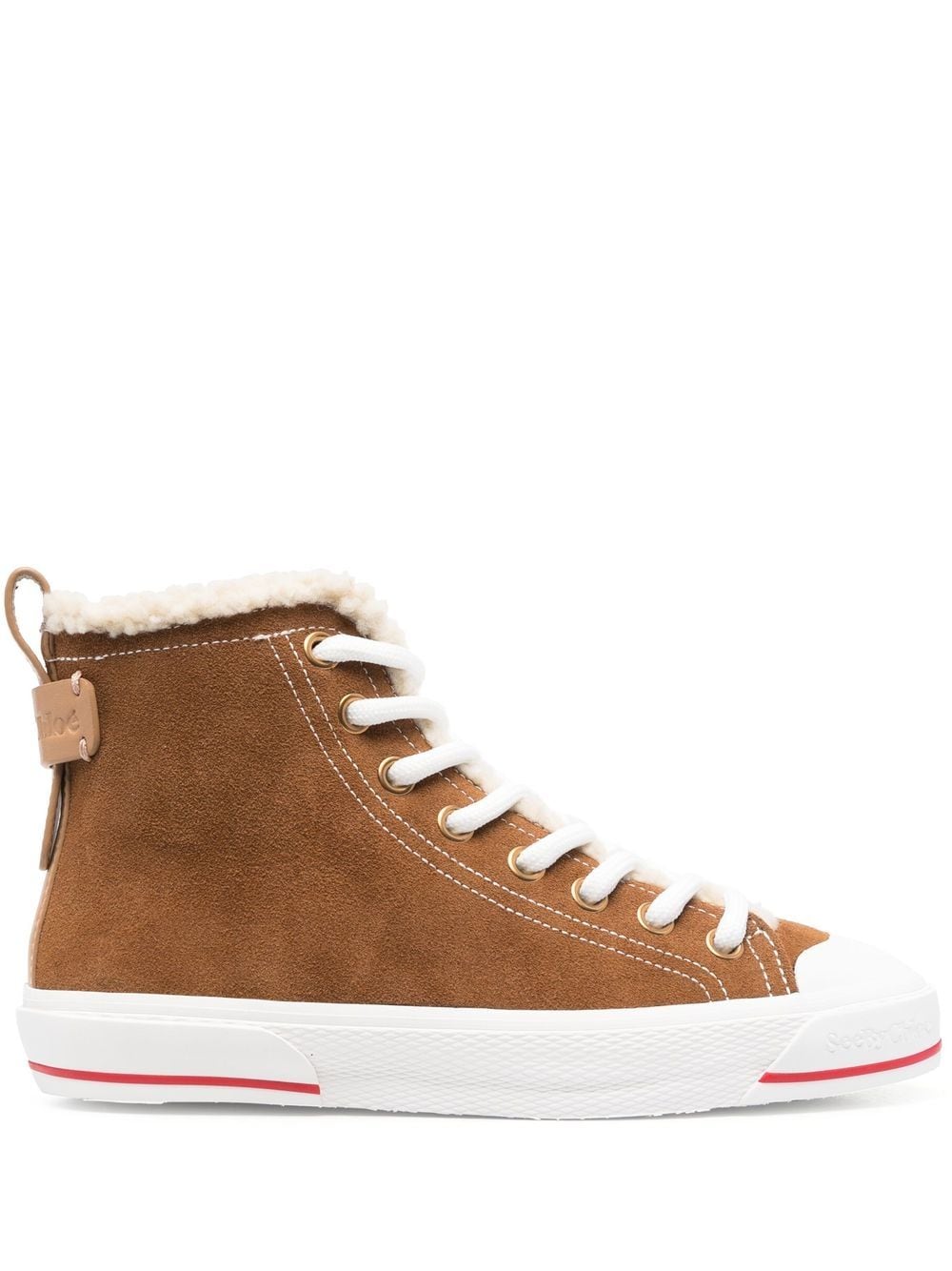 See by Chloé high-top shearling lined sneakers - Brown von See by Chloé
