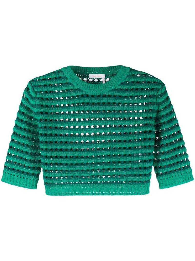 See by Chloé honeycomb knit crop top - Green von See by Chloé