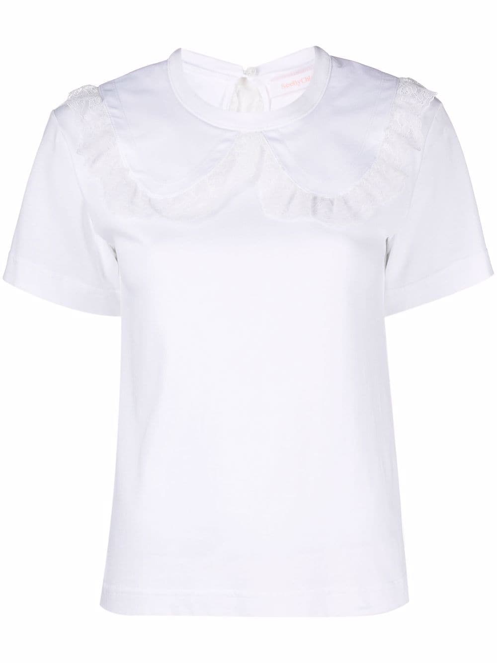 See by Chloé lace-trim collar T-shirt - White von See by Chloé