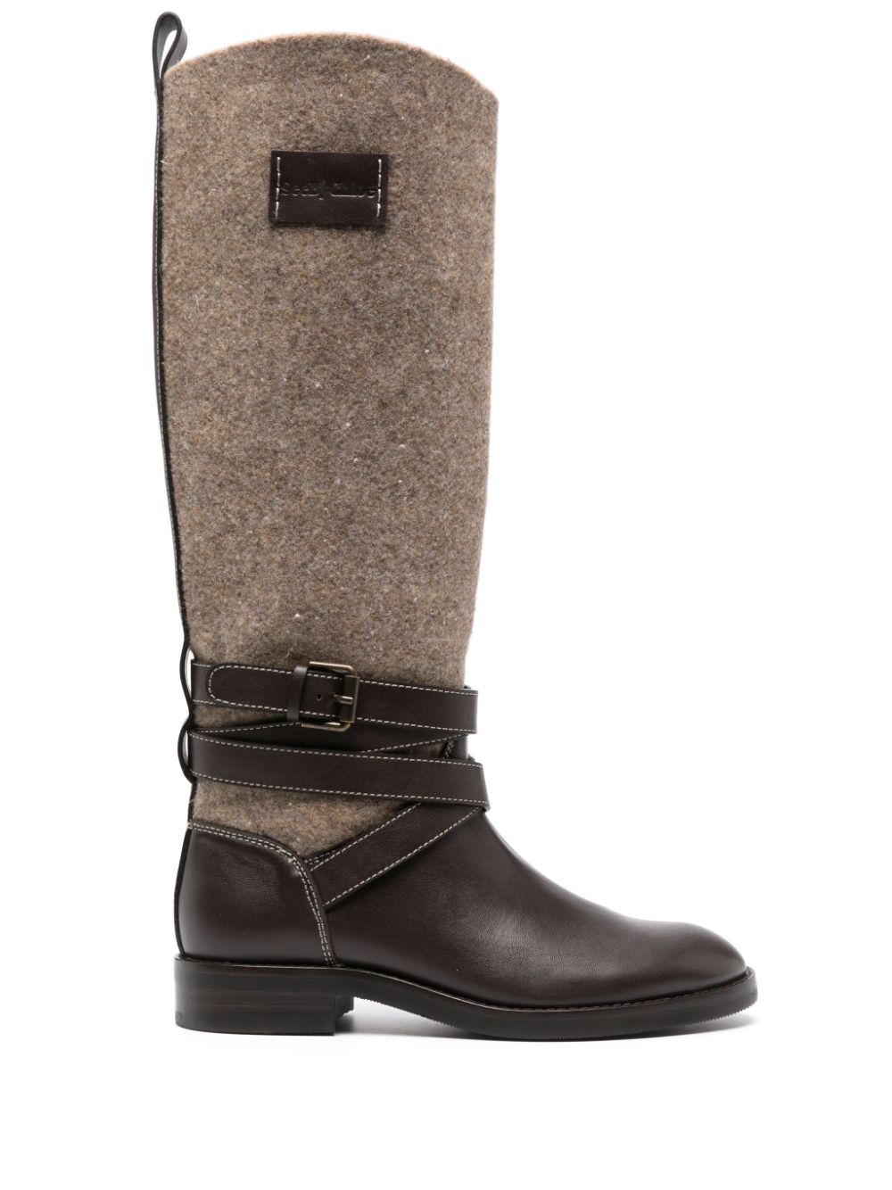 See by Chloé logo-patch boots - Brown von See by Chloé