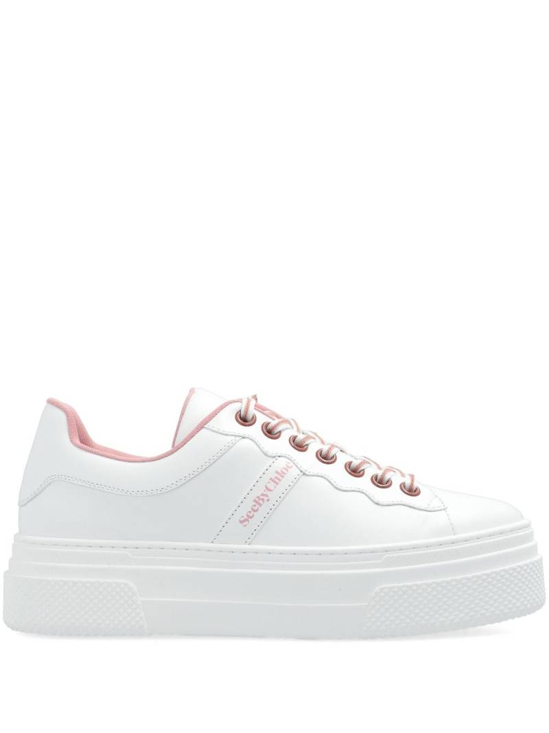 See by Chloé logo-print flatform sneakers - White von See by Chloé