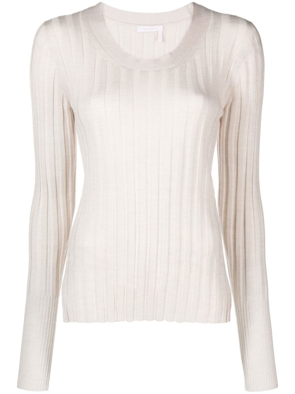 See by Chloé long-sleeve knitted top - Neutrals von See by Chloé