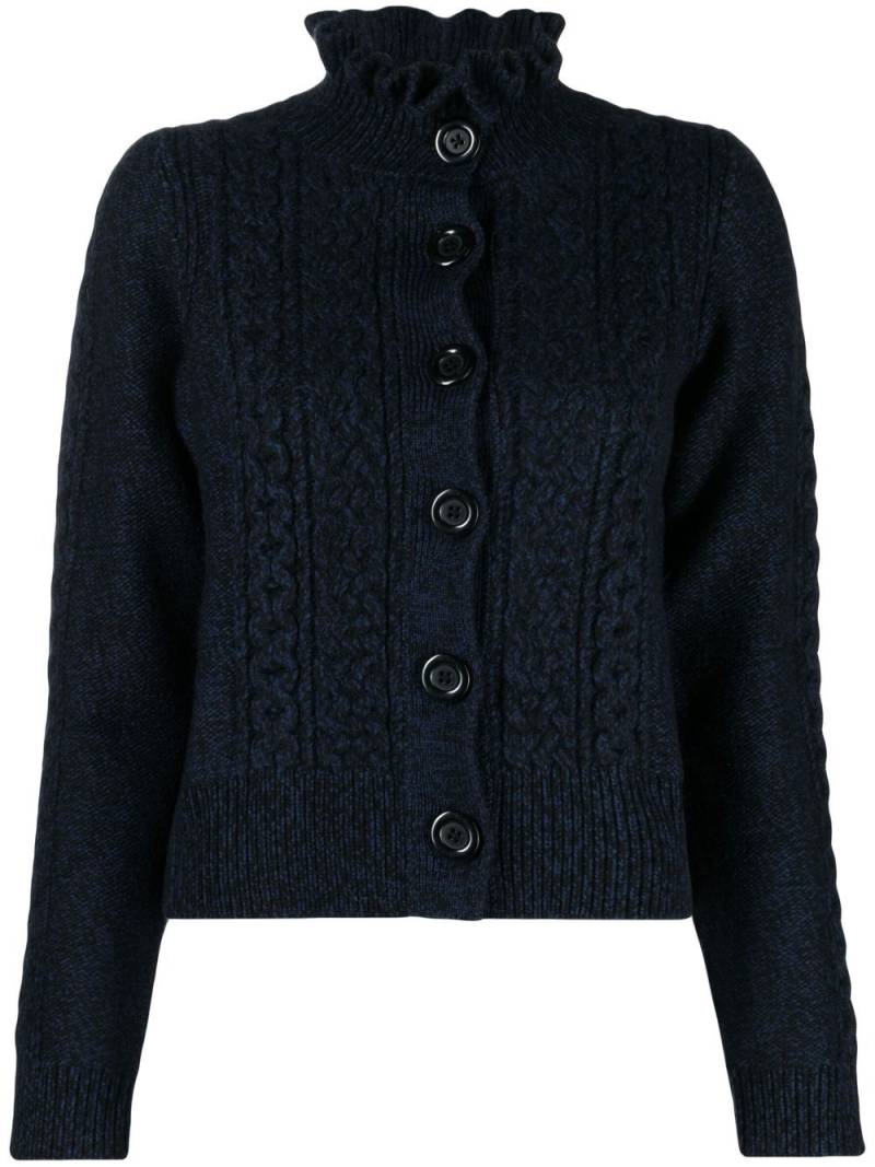 See by Chloé ruffle-neck wool cardigan - Blue von See by Chloé