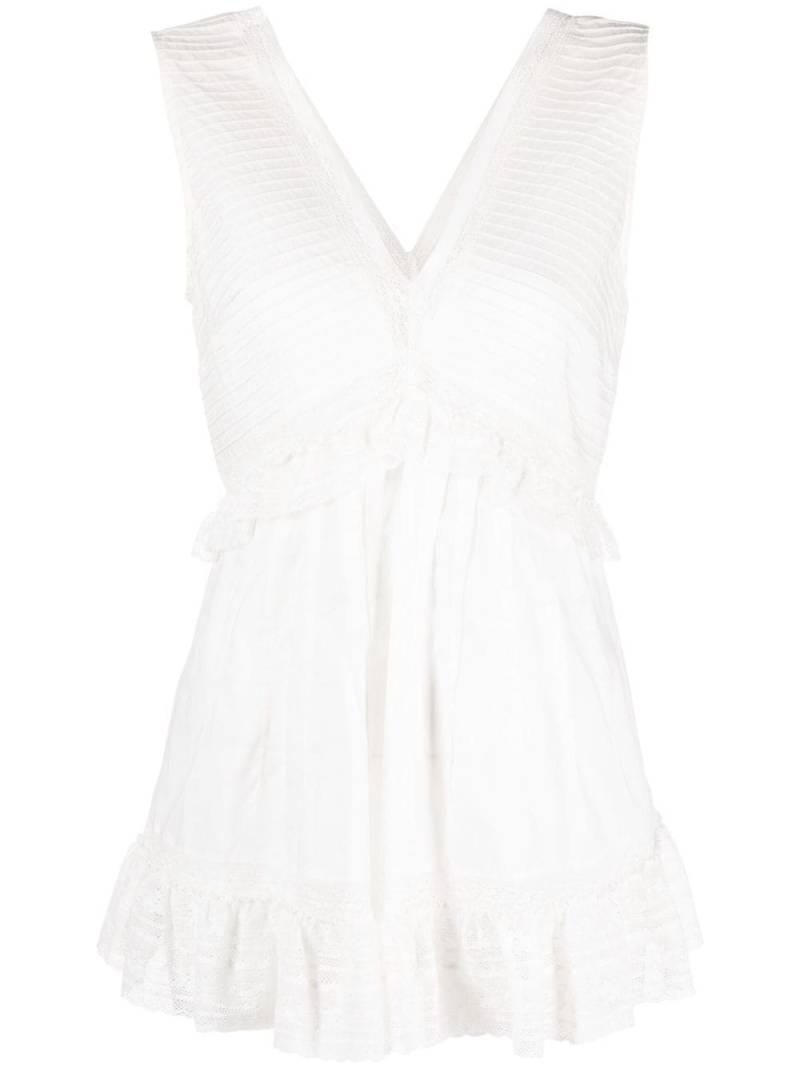 See by Chloé ruffled V-neck sleeveless blouse - White von See by Chloé