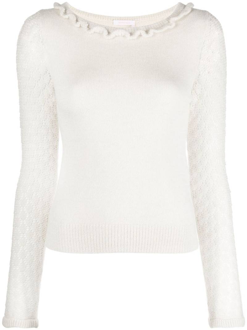 See by Chloé scalloped fine-knit top - White von See by Chloé