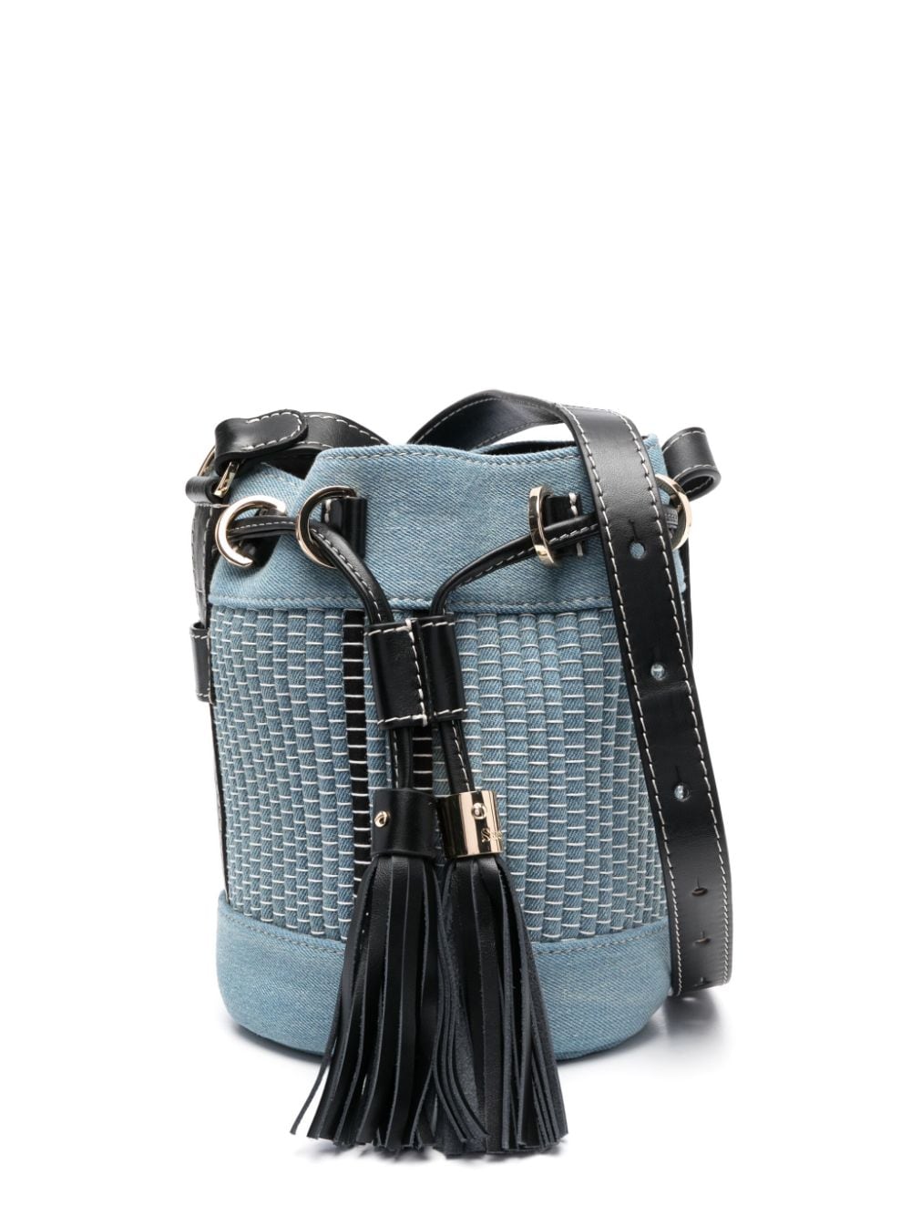 See by Chloé small Vicki denim bucket bag - Blue von See by Chloé