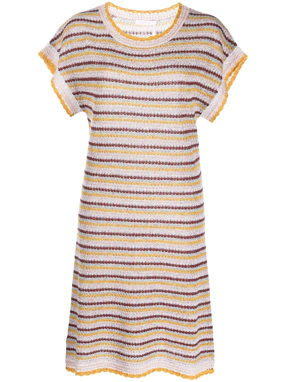 See by Chloé striped knit dress - Neutrals von See by Chloé