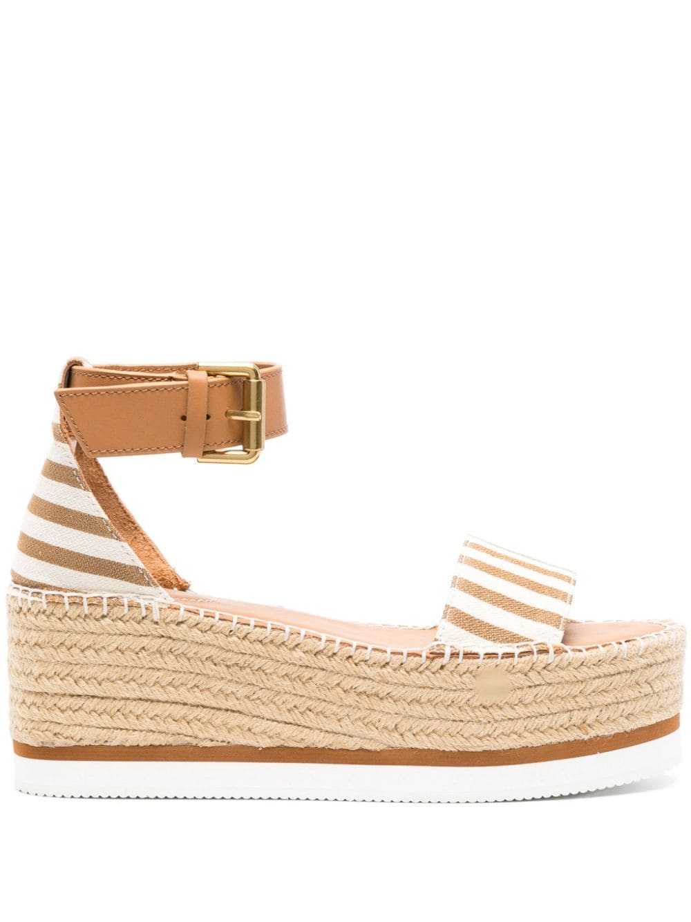 See by Chloé striped platform espadrilles - Neutrals von See by Chloé