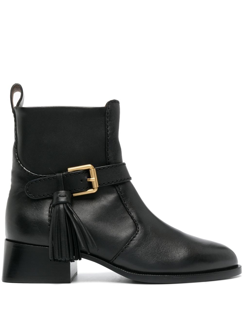 See by Chloé tassel-detail 40mm leather boots - Black von See by Chloé