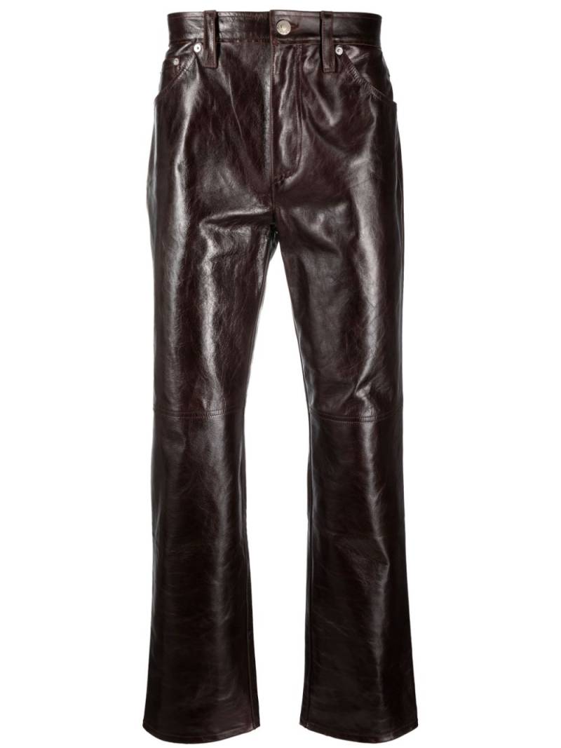 Séfr Eito mid-rise leather trousers - Brown von Séfr