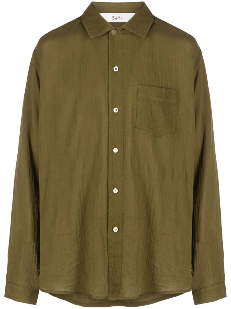 Séfr Leo long-sleeve cotton shirt - Green von Séfr