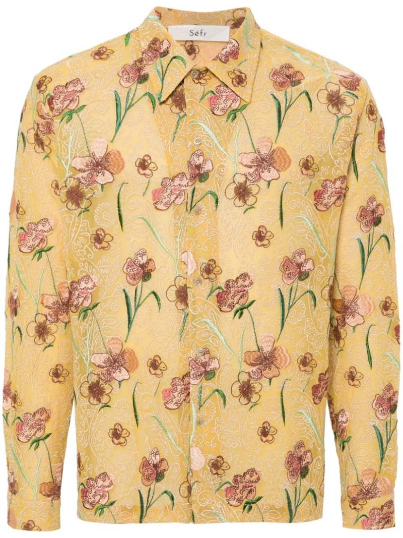 Séfr Ripley floral-embroidered shirt - Yellow von Séfr