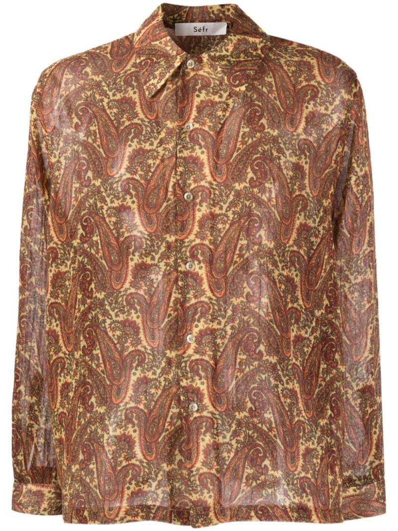 Séfr paisley-print wool shirt - Brown von Séfr