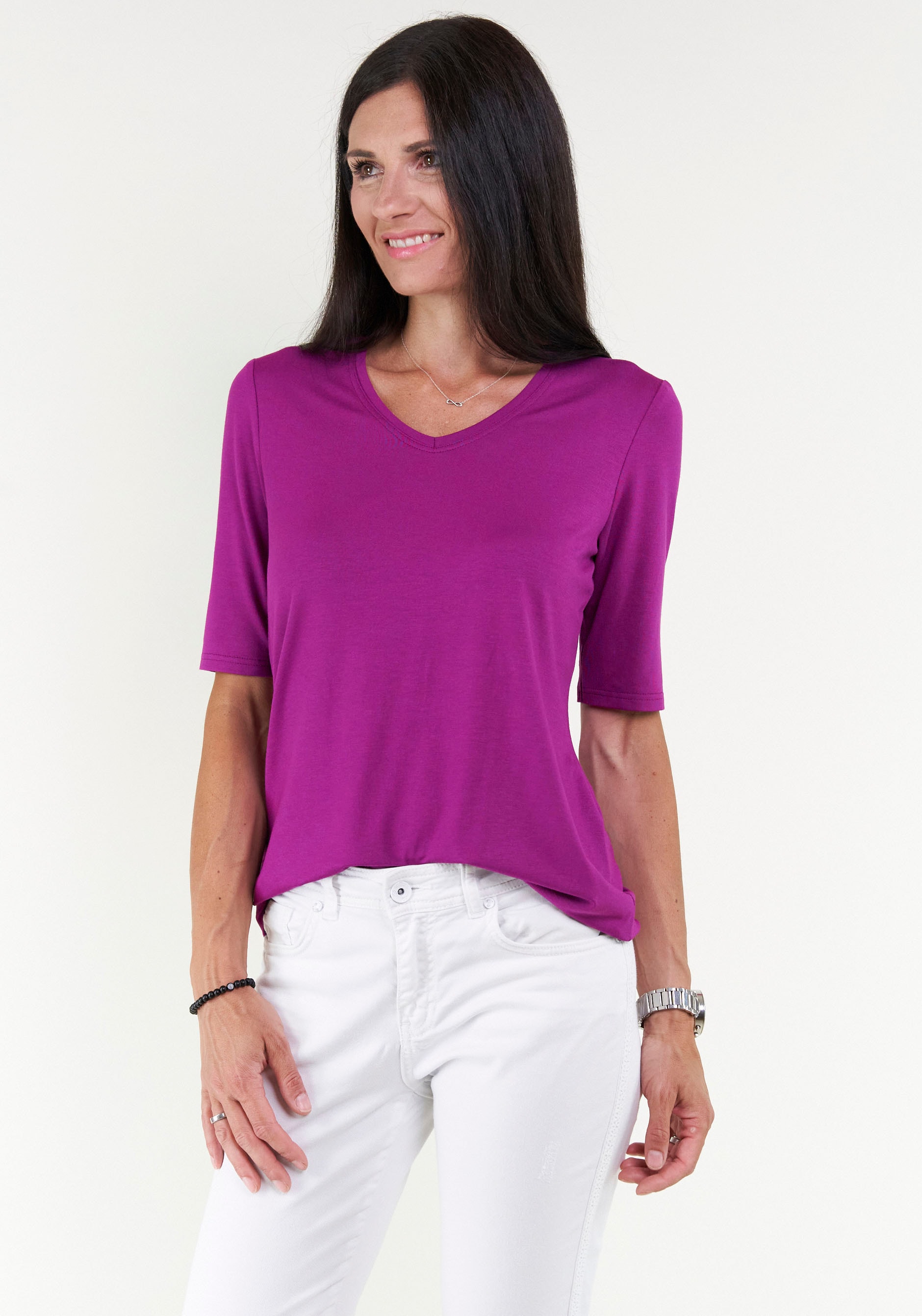 Seidel Moden V-Shirt, mit Halbarm aus softem Material, MADE IN GERMANY Seidel Moden V-Shirt, mit Halbarm aus softem Material, MADE IN GERMANY von Seidel Moden
