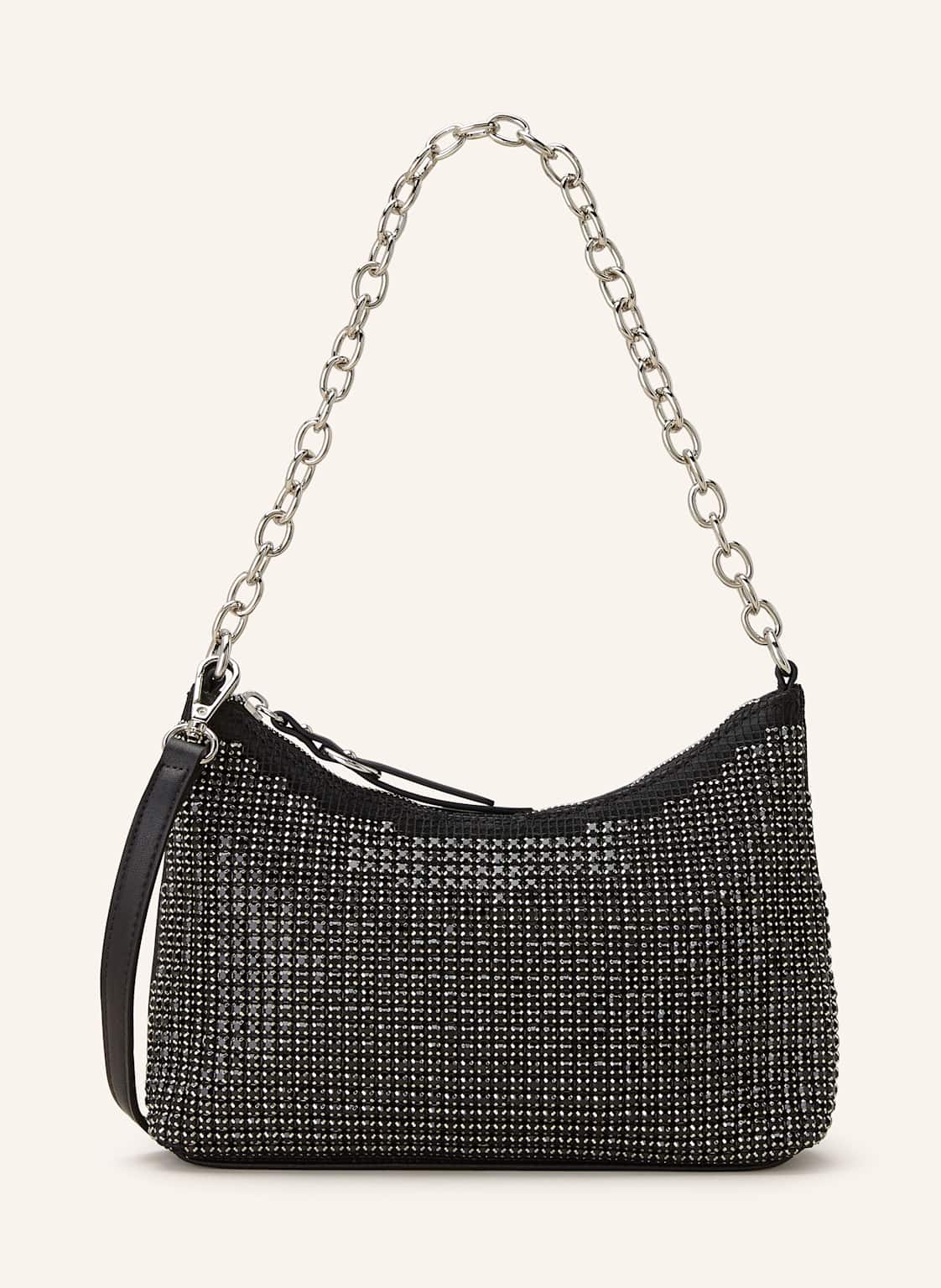 Seidenfelt Schultertasche Mit Schmucksteinen schwarz Seidenfelt Schultertasche Mit Schmucksteinen schwarz von Seidenfelt