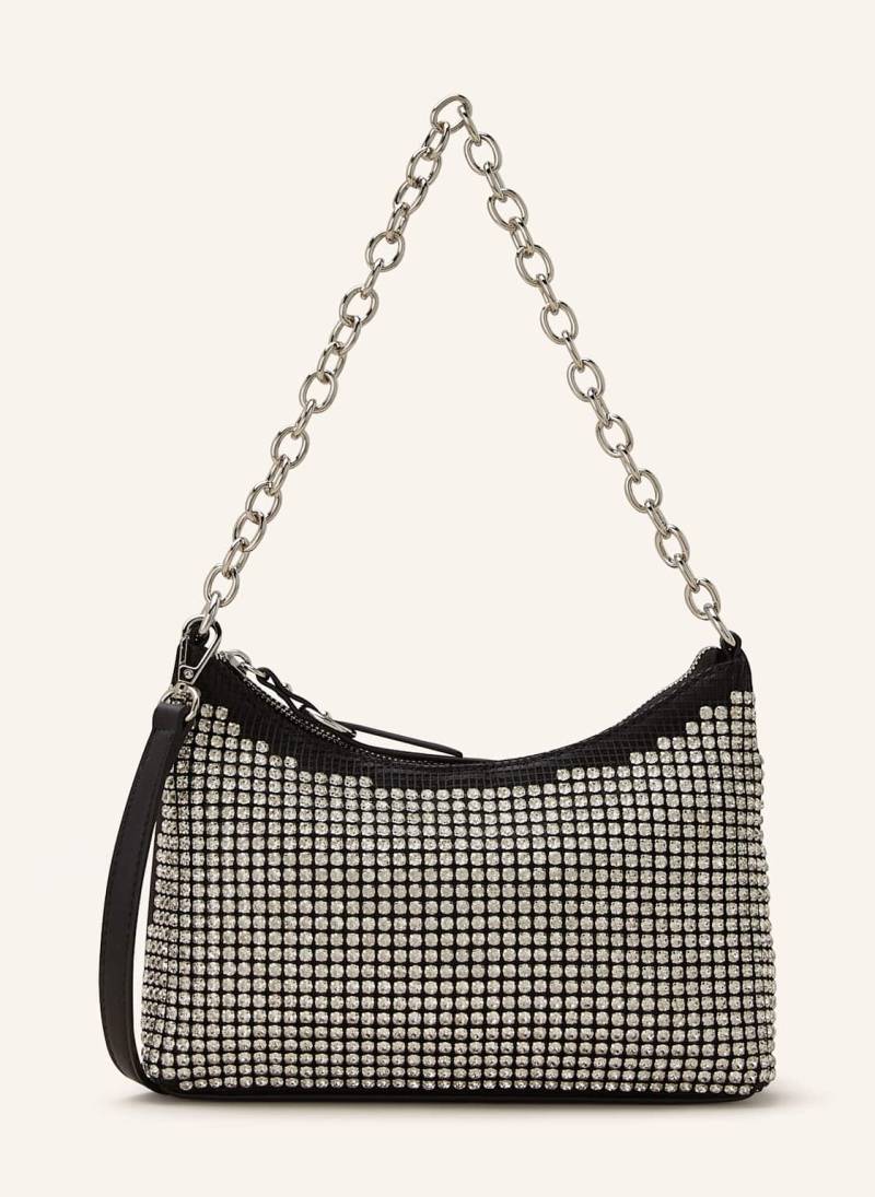 Seidenfelt Schultertasche Mit Schmucksteinen silber von Seidenfelt