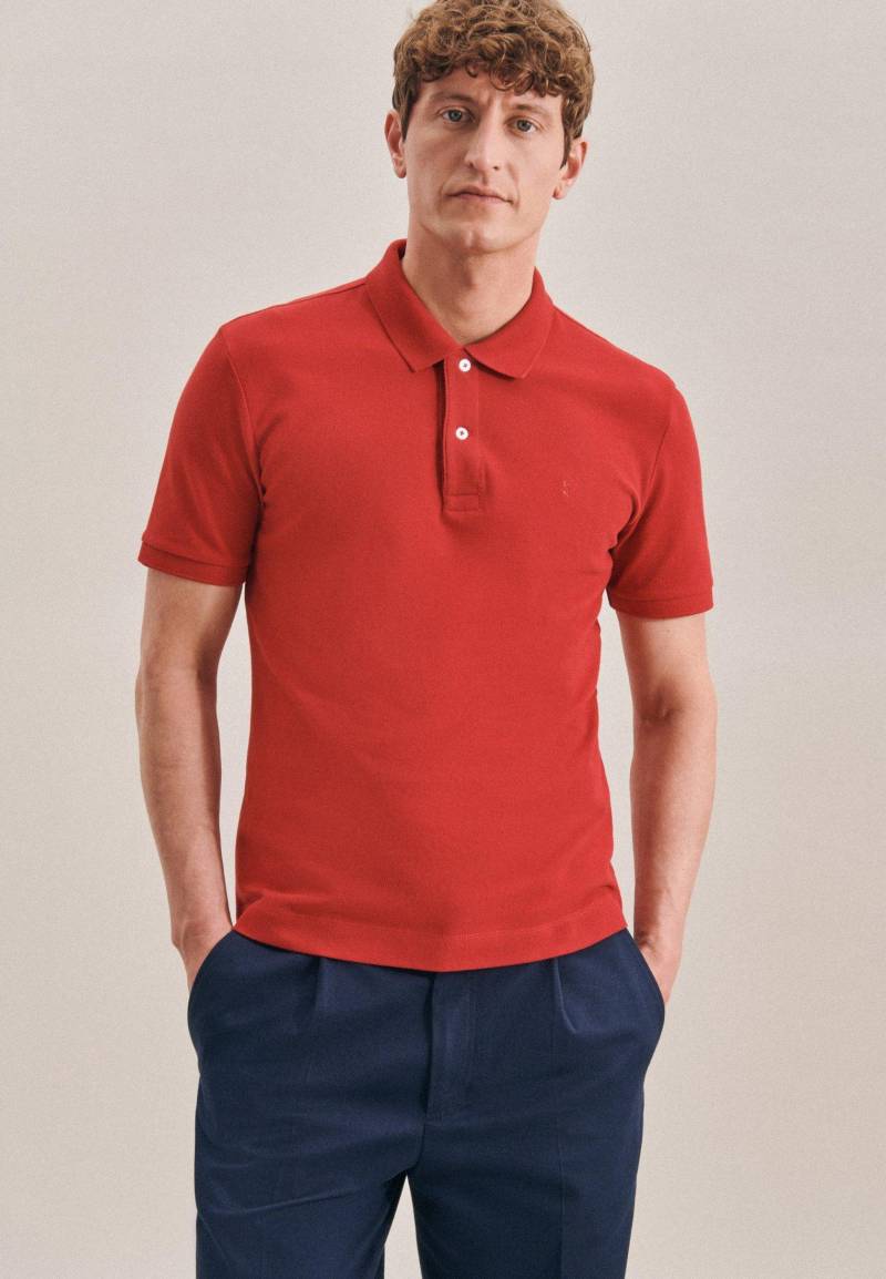 Polo Slim Fit Kurzarm Uni Herren Rot Bunt 3XL von Seidensticker