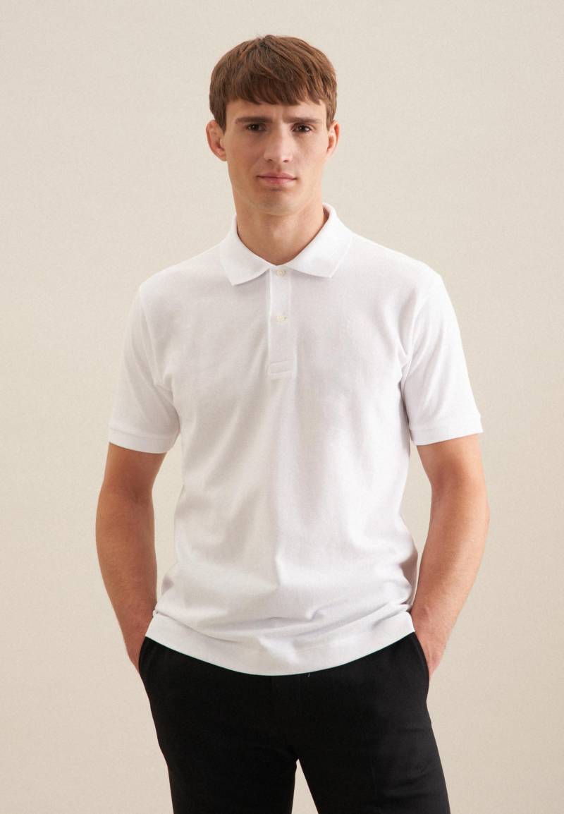 Polo Regular Fit Kurzarm Uni Herren Weiss 3XL von Seidensticker